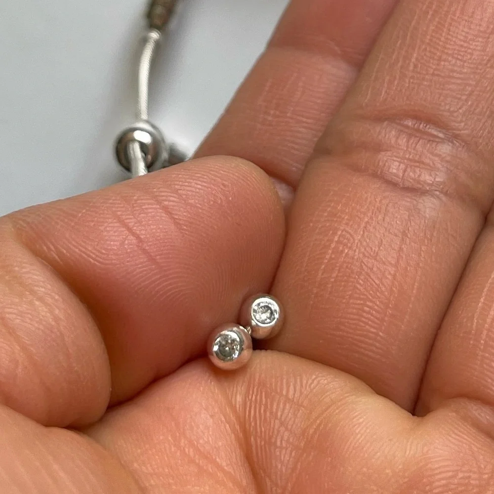 Authentic Pandora Slider Tennis Bracelet w/ 3 Pandora Charms EUC - Picture 13 of 16